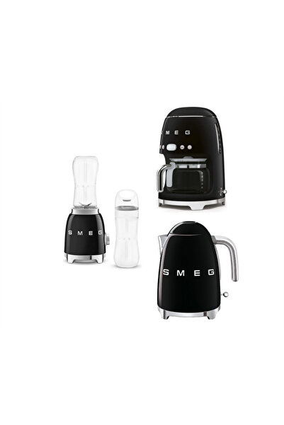 SMEG Siyah Filtre Kahve Makinesi, Su Isıtıcı Kettle Ve Kişisel Smootie Blende...