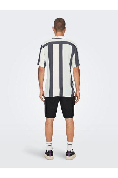Only & Sons Ανδρικό πουκάμισο Navy Blue πουκάμισο Wayne Life Reg Stripe Viscose 22026100 -04