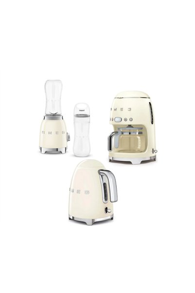 SMEG Krem Filtre Kahve Makinesi, Su Isıtıcı Kettle Ve Smootie Blender Seti