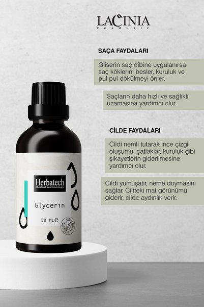 Herbatech Pure Glycerin Oil - Intensive Moisturizing Oil for Dry Hair and Skin 50 ml