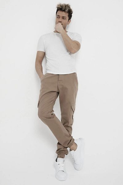 DAMGA JEANS Ελαστικό παντελόνι 2 τεμαχίων Stone-camel Πολύχρωμο