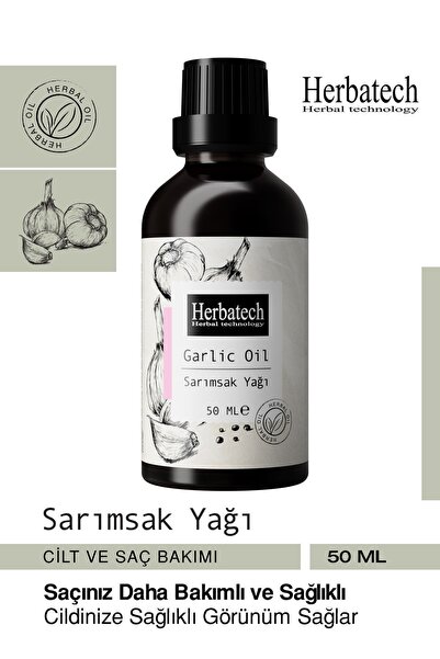 Herbatech Natural Garlic Oil - Anti-Hair Loss Intensive Hair and Eyebrow Care...