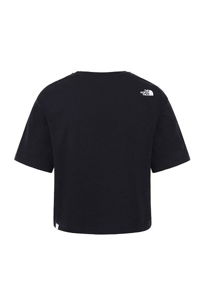 THE NORTH FACE اقتصاص بسيط قبة المرأة طاقم الرقبة تي شيرت أسود