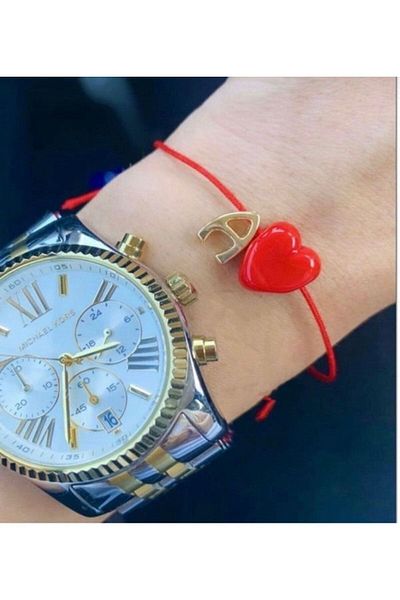 Misto Aksesuar Red Murano Glass Beaded Letter Rope Bracelet