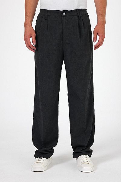 DAMGA JEANS Ανδρικό φαρδύ παντελόνι Anthracite - Oversize, ελαστικό και φαρδύ πόδι