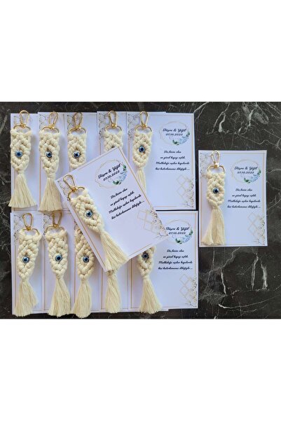 Larmina Decoration Μπρελόκ Μακραμέ 25 τεμαχίων, Αναμνηστικό δώρο υπόσχεσης γά...