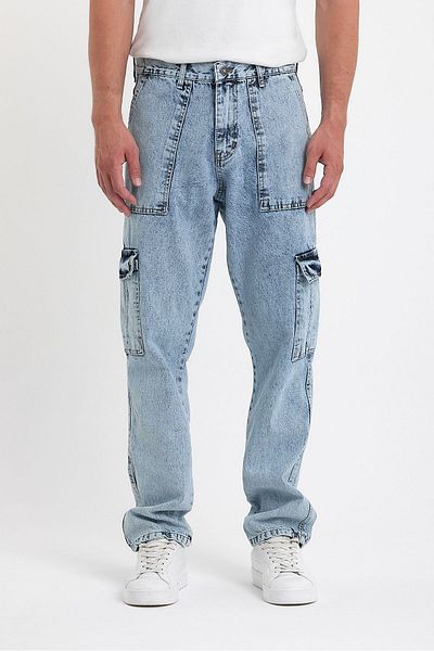 DAMGA JEANS Мъжки панталони Cargomove Palazzo Cotton Baggy Cargo с джобове