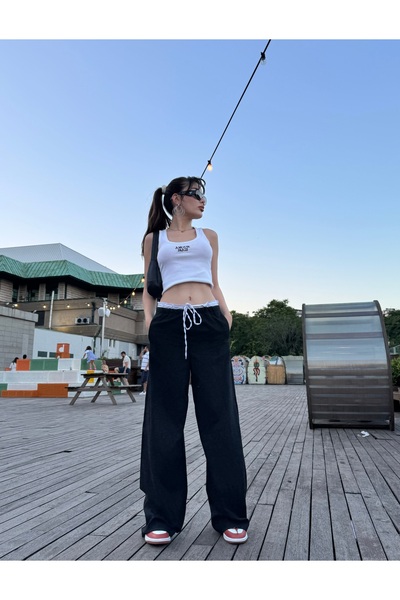 Koch London Beyaz Ip Bağlamalı Bol Kadın Women Pants Pantolon