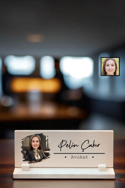 Butik Avukat Temalı Masaüstü Taş İsimlik