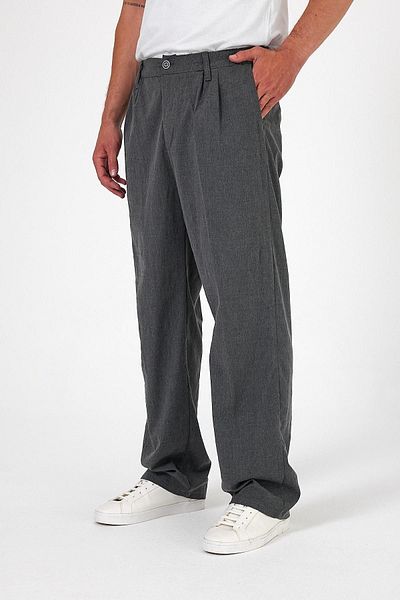 DAMGA JEANS Ψηλόμεσο γκρι ελαστικό oversize φαρδύ παντελόνι - Ανδρικό