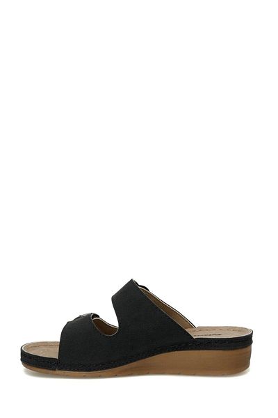 Polaris Polaris166422 Black Double Buckle Women's Slippers
