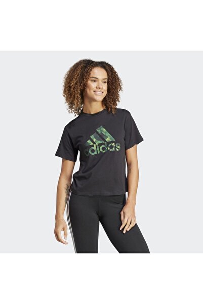 adidas Aop Women's - Black Round Neck T-Shirt
