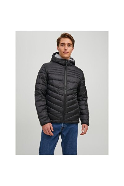 Jack & Jones جاك آند جونز هيرو بوفر هود معطف أسود بقلنسوة للرجال