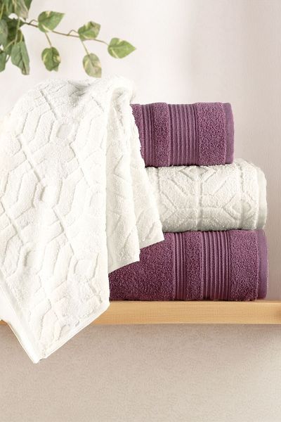 Mürdüm Home Σετ πετσετών μπάνιου 100% βαμβακερό 4 τεμαχίων - Σετ μπάνιου