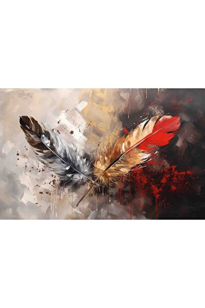Aden pictură decorativă pe pânză cu pene