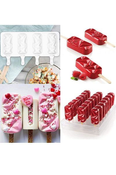 Şenhomee Magnum 1St Quality Crystal Chocolate Ice Cream Mold - 50 Sticks with Gift