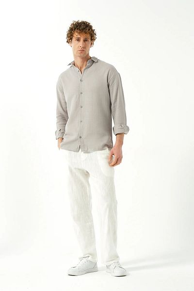 Essentıals Basic Comfortable Fit Linen Shirt