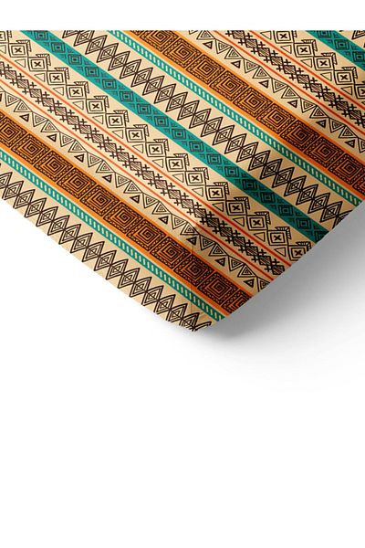 Evmila Ethnic Pattern Printed Διπλό Σετ Σεντόνια 160x200 cm - Καφέ