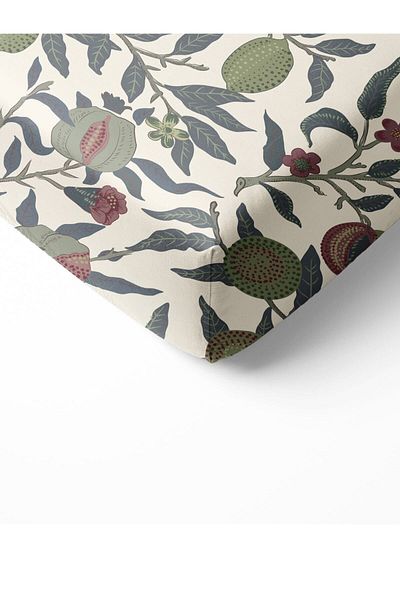 Evmila Leaf Pattern Printed Single Elastic Sheet Set Colorful