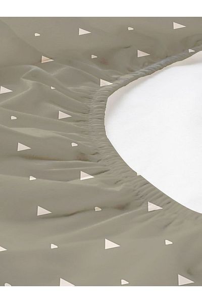 Evmila Σετ σεντόνια με τρίγωνο μοτίβο διπλό 160x200 cm - Γκρι
