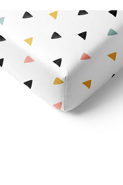 Evmila Triangle Pattern Printed Single Elastic Sheet Set Colorful
