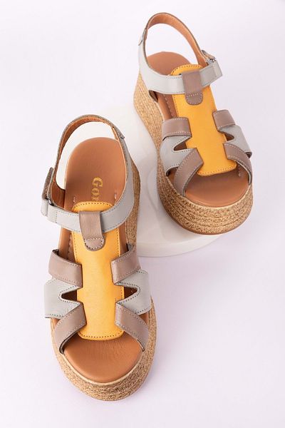 Gondol Women's Genuine Leather Platform Sole Sandals Mlk.5204