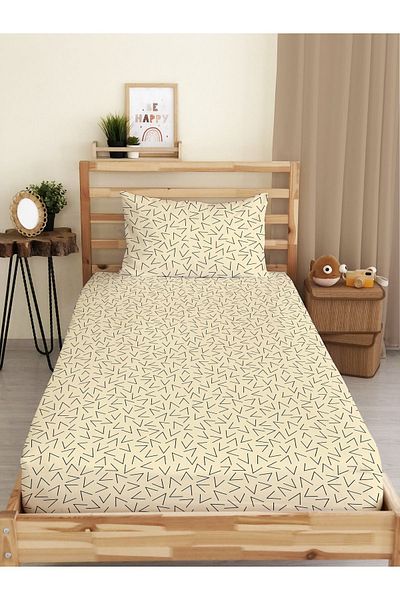 Evmila Modern Patterned Printed Single Elastic Sheet Set