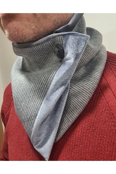 Leylace Gray Cashmere Fabric Men's Neck Collar - 29