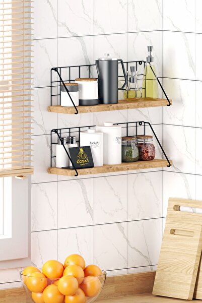 Cosargroup 2 Adet Modern Ege Mutfak Rafı Metal Duvar Rafı Metal Mutfak Banyo ...