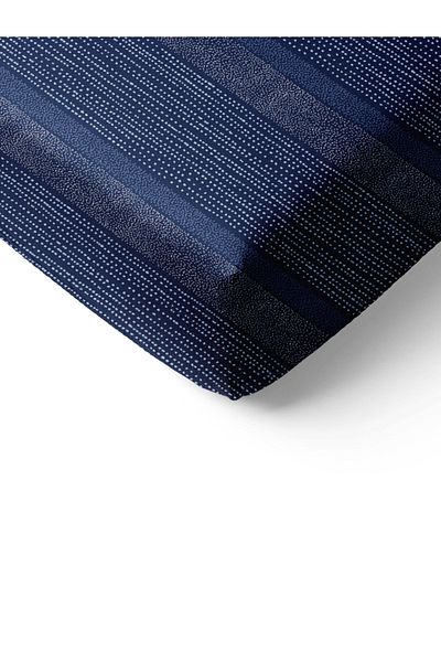 Evmila Modern Pattern Printed Double Sheet Set 160x200 Cm - Navy Blue