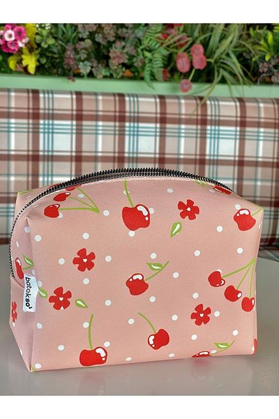 Batekso Γυναικεία τσάντα μακιγιάζ Cherry printed