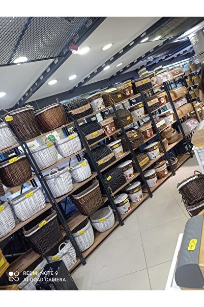 Cosargroup Dekoratif Mağaza Market Rafı Geniş  90x180cm Ceviz