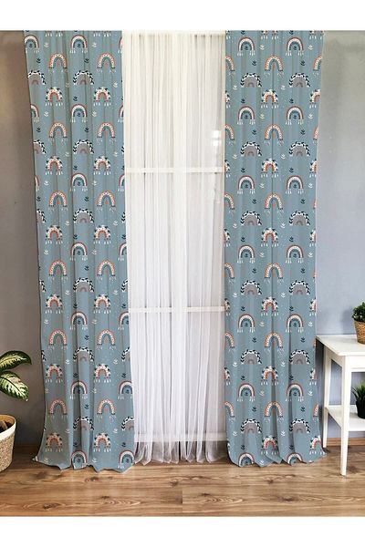 Evmila Printed Patterned Kids and Baby Room Background Curtain