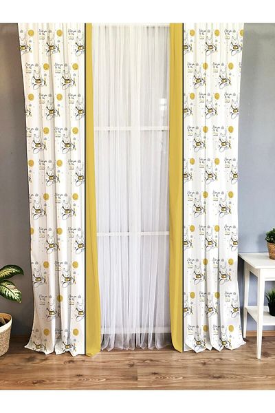 Evmila Children's Room Patterned Background Curtain