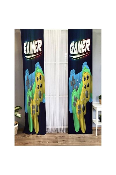 Evmila Gamepa Patterned Children's Room Background Curtain