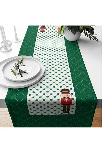 Evmila New Year's Special Bullet Soldier Patterned Velvet Runner