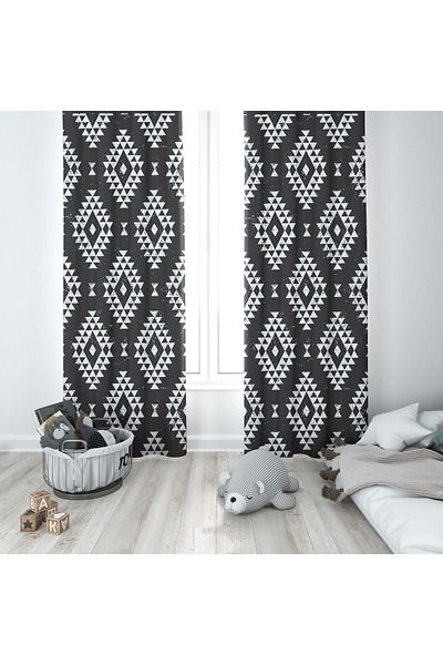 Evmila Children's Room Patterned Background Curtain