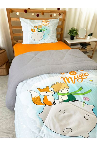 Evmila Μονό μοτίβο Little Prince 160x220 cm Wellsoft διπλής όψης πάπλωμα σιλικόνης και σετ ύπνου