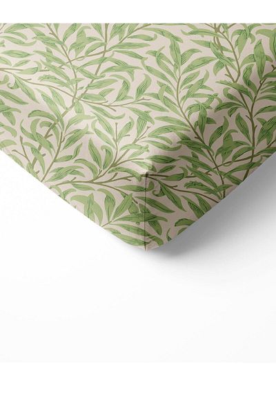 Evmila Leaf Pattern Printed Single Elastic Sheet Set Colorful