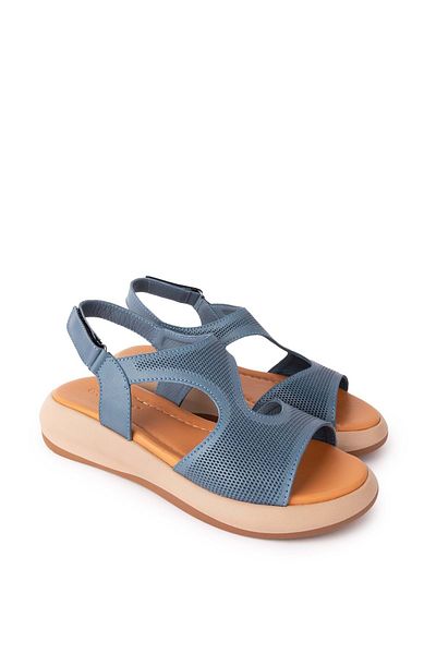 Gondol Sandale de damă din piele naturală tăiate cu laser - Velcro Iz.2303