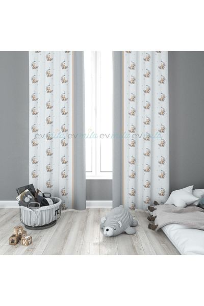 Evmila Children's Room Patterned Background Curtain