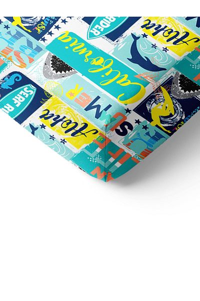 Evmila Children's Patterned Printed Single Elastic Sheet Set