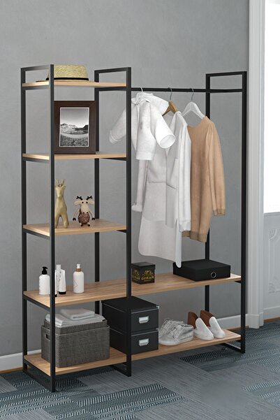 Cosargroup Nilamu Elbise Dolabı , Metal Aksamlı, Açık Dolap, Organizer, Askılık