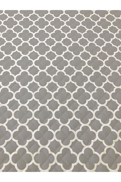 Evmila Geometric Pattern Double Printed Pique (200x220 Cm) Gray