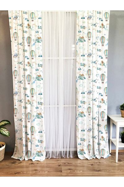 Evmila Printed Patterned Background Curtain for Kids and Baby Room