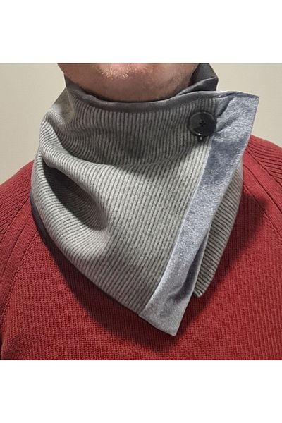 Leylace Gray Cashmere Fabric Men's Neck Collar - 29