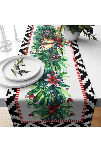 Evmila New Year's Themed Velvet Runner