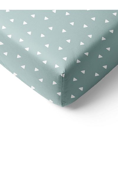 Evmila Triangle Patterned Printed Single Elastic Sheet Set