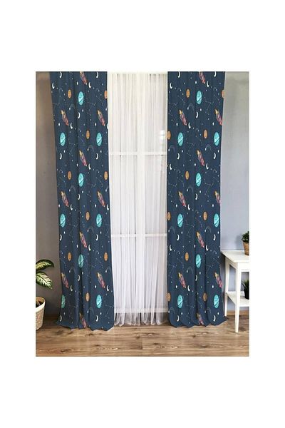 Evmila Space Patterned Children's Room Background Curtain