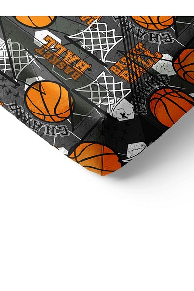 Evmila Basketball Patterned Printed Single Elastic Sheet Set